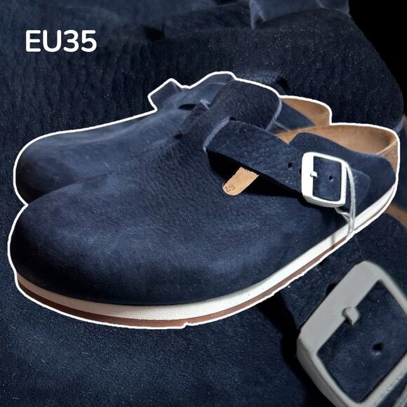•NWT• Birkenstock Navy Blue Boston Narrow • EU35 / 4W - Picture 1 of 12
